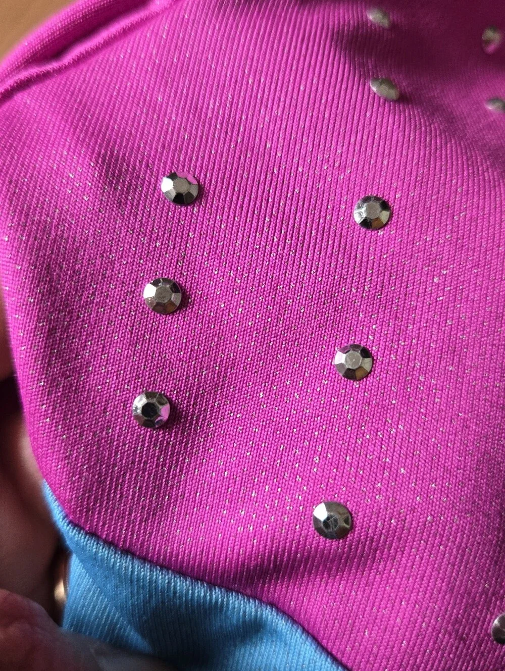 Kids Pink Blue & Black Sparkle Dance Costume Leotard Girls 4/5 VGUC